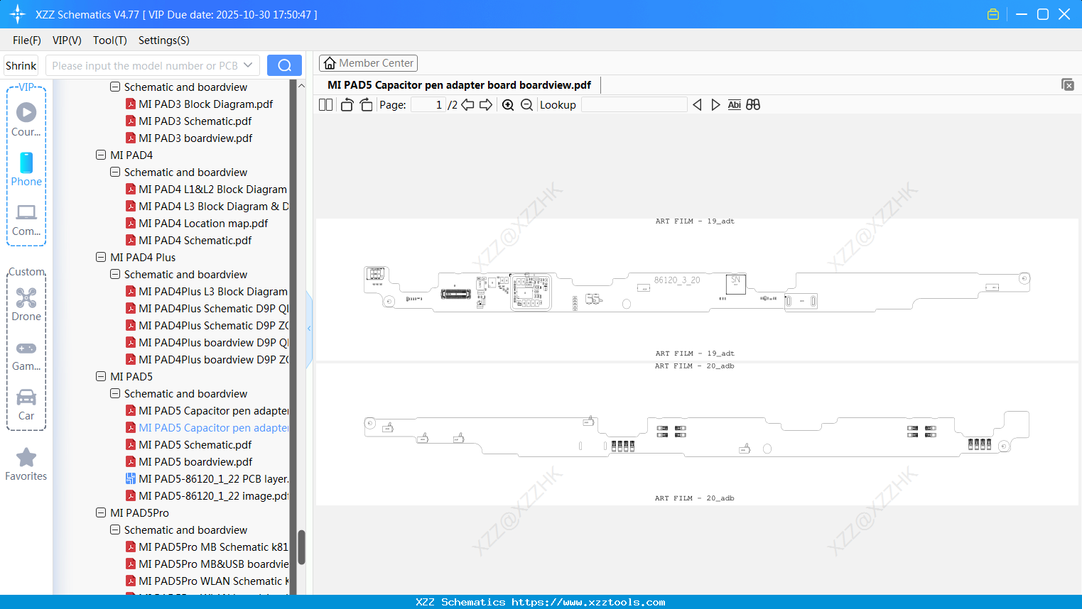 Xiaomi MI PAD5 Capacitor Pen Adapter Board Boardview